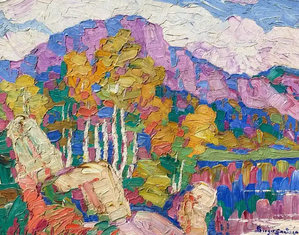 Birger Sandzén, Estes Park, oil on canvas