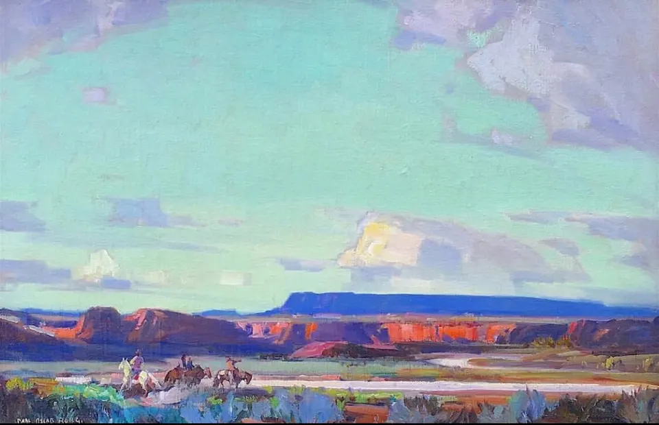 Carl Oscar Borg, Navajo Land, oil on canvas