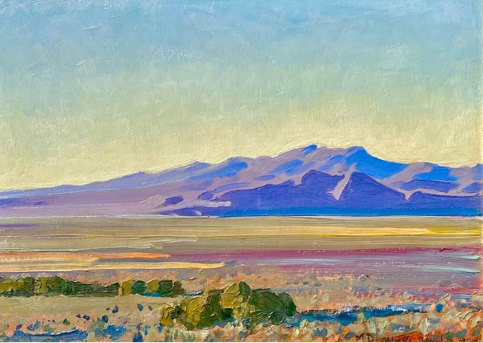 Maynard Dixon, Pueblo Mountains, oil on board