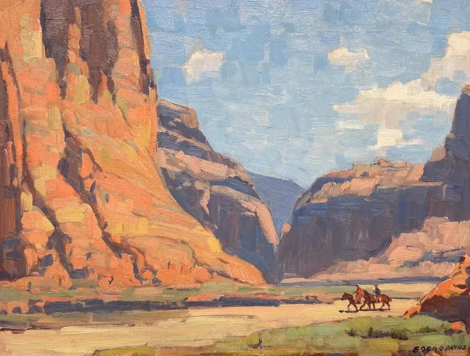 Edgar Payne, Riders in Canyon de Chelly, oil on canvas