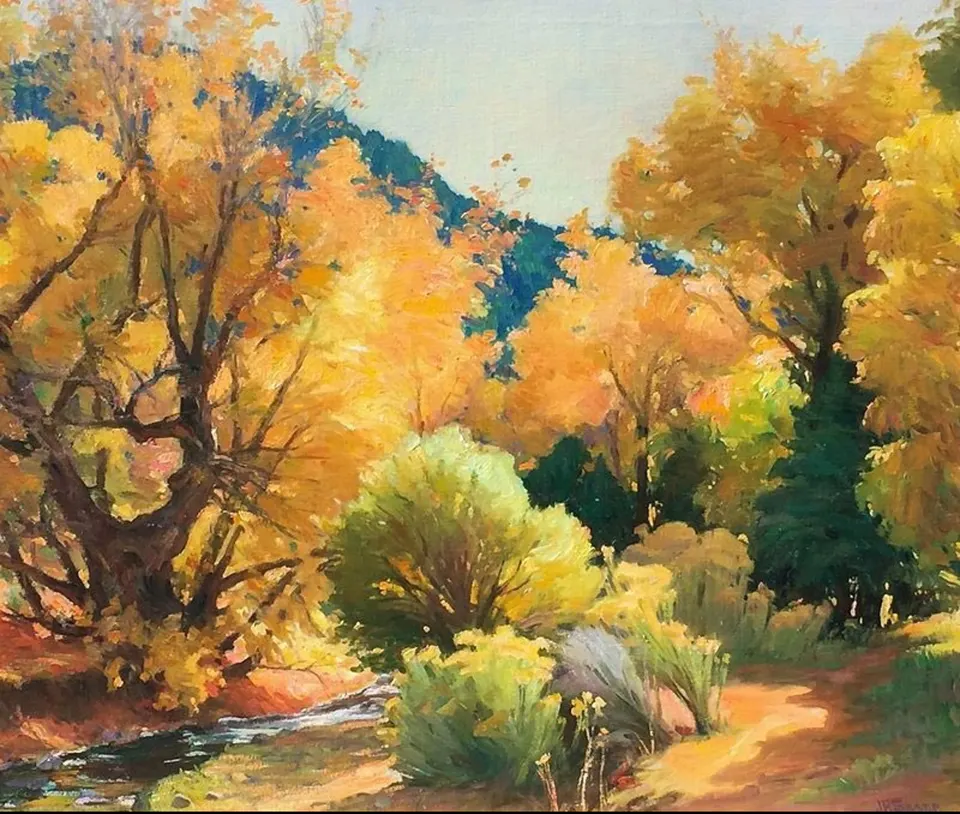 Joseph Henry Sharp, Taos Canyon, oil on canvas
