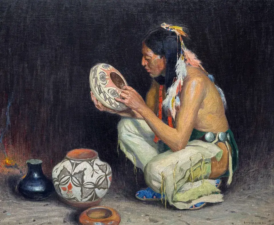 E. Irving Couse, The Master Potter, oil on canvas