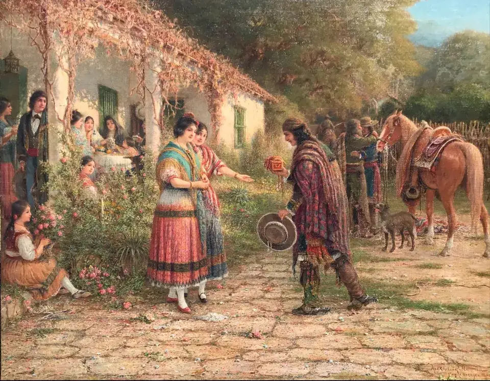 Alexander Harmer, The Proposal, oil on canvas