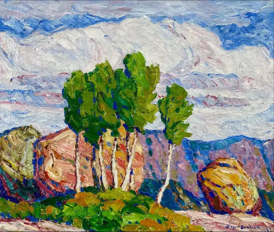 Birger Sandzén, Timberline, oil on canvas